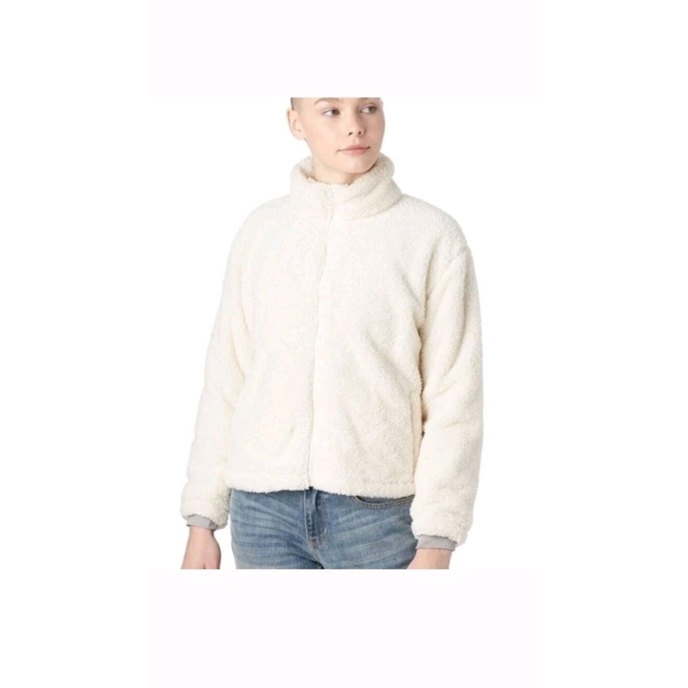Marine Layer Lost And Found Pristine Sherpa Jacket Sz Large Cream Ivory Full Zip